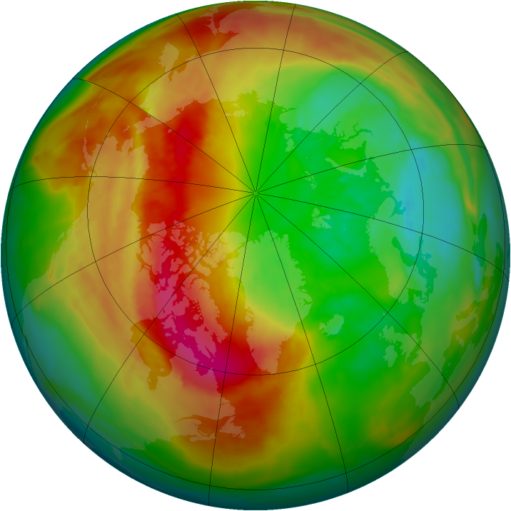 Arctic ozone map for 10 March 2014